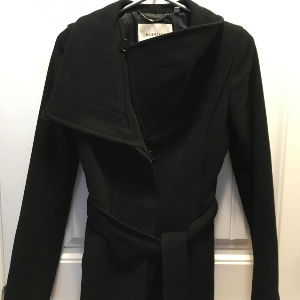 Aritzia Babaton Connor Coat Atelier jet black - size xxs exceptional condition